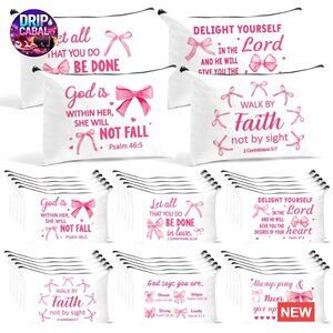 Canvas Cosmetic Bags Set Large Capacity Zipper Makeup Organizer Travel Accessory